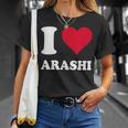レッドハート I Love Arashi Tシャツ 彼女への贈り物