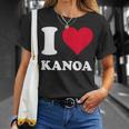 レッドハート I Love Kanoa Tシャツ 彼女への贈り物
