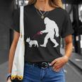 レトロ ビッグフット ウォーキング フレンチブルドッグ ファニー サスカッチ 長袖tシャツ Tシャツ 彼女への贈り物