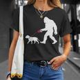 レトロ ビッグフット ウォーキング ブルマスティフ 犬 面白い サスカッチ 長袖tシャツ Tシャツ 彼女への贈り物