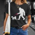 レトロ ビッグフット ウォーキング マルチーズ 犬 面白い サスカッチ 長袖tシャツ Tシャツ 彼女への贈り物
