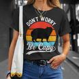 レトロ 面白い カピバラ Don't Worry Be Capy Tシャツ 彼女への贈り物