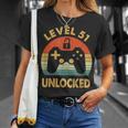 レベル51アンロック レトロヴィンテージ51歳の誕生日ゲームゲーマー Tシャツ 彼女への贈り物