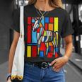ロバ カラフル 動物 グラフィック アートワーク ロバ Tシャツ 彼女への贈り物
