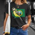ワシントン州旗 ゴールドフィンチ 鳥 Tシャツ 彼女への贈り物