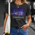 中国上海スカイライン 中国のお土産ギフト 上海 Tシャツ 彼女への贈り物