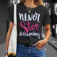 励ましギフト ポジティブなメッセージ Nevertop Dreaming Tシャツ 彼女への贈り物