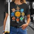 太陽系 9つの惑星 かわいい惑星 恋人 宇宙 天文学 Tシャツ 彼女への贈り物