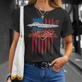 愛国的な海軍 F-14 トムキャットとアメリカ国旗 Tシャツ 彼女への贈り物