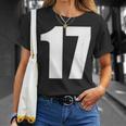 数字 セブンティーン数字 17 プレーンホワイト数字 Tシャツ 彼女への贈り物