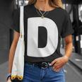文字d 大文字 アルファベット モノグラム イニシャル Tシャツ 彼女への贈り物