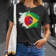 日本とブラジルのdnaヘリテージフラッグ 長袖tシャツ Tシャツ 彼女への贈り物