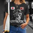 日本昇る日本の太陽旗 パイロット 頭蓋骨 侍 神風 Tシャツ 彼女への贈り物