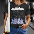 森 雪 新雪 落ちる 冬 ワンダーランド 雪 恋人 Tシャツ 彼女への贈り物