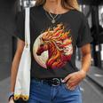 燃える 動物 馬 動物 クール 馬 火 炎 Tシャツ 彼女への贈り物