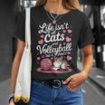 猫とバレーボール 面白いバレーボール Tシャツ 彼女への贈り物