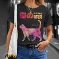 猫のなでかた解説 おもしろ 猫好き アイデア ギフト サプライズ にゃんこ 半袖 ペット プリント Tシャツ 彼女への贈り物