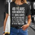 素晴らしい49歳の誕生日ギフト 面白い49歳の誕生日 Tシャツ 彼女への贈り物