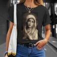 聖母マリア マリア カトリック絵画 長袖tシャツ Tシャツ 彼女への贈り物