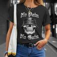 苦労なくして得るものなし チカーノタトゥーアートスカルホームボーイローライダー Tシャツ 彼女への贈り物