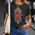 赤いバラ 花 ボタニスト 庭の花 赤いバラ 長袖tシャツ Tシャツ 彼女への贈り物
