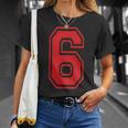 赤の6番スポーツスタイル。 Tシャツ 彼女への贈り物