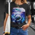 銀河 イルカ 宇宙 地球 海 Tシャツ 彼女への贈り物