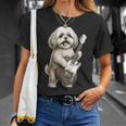 面白いtシャツ シーズー 犬 ギター イヌ メンズ 犬好き グッズ かわいい おもしろ 面白い 服 ネタ Tシャツ 彼女への贈り物