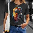 面白いオウムロボット動物愛好家サイボーグオウムロボット Robot Parrot Lover Cyborg Ai Tシャツ 彼女への贈り物