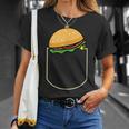 面白いハンバーガー ポケット入り ギフト チーズバーガー ポケット Tシャツ 彼女への贈り物