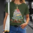 All Booked For Christmas Book Lovers Xmas Tree Lights T-Shirt Gifts for Her