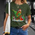 Santa Bigfoot Christmas Tree Xmas Lights Sasquatch Men T-Shirt Gifts for Her