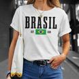 Brasil Est 1500 ブラジル ブラジリアン 国旗 プライド 長袖tシャツ Tシャツ 彼女への贈り物