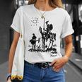 Don Quixote アートワーク 長袖tシャツ Tシャツ 彼女への贈り物