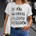 Eatleep Ride Repeat オートバイ バイク モーターサイクリスト 格言 Tシャツ 彼女への贈り物