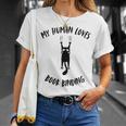 My Human Loves Book Binding Cat Parent Hobby Lover Tank Top T-Shirt Gifts for Her