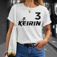 Keirin レッド ナンバー3 レッド ナンバー3 レーシング Tシャツ 彼女への贈り物