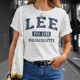 Lee Massachusetts Ma ビンテージスポーツデザイン ネイビー 長袖tシャツ Tシャツ 彼女への贈り物