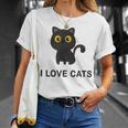 I Love Cats シャツ キュート 黒猫好き キッズ 子猫 Tシャツ 彼女への贈り物