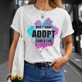 No Compres Adoptar Acuarela Perro Paw Animalhelteroluntario Camiseta unisex Regalos para ella