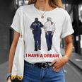 On Back I Have A Dream Trump Police 格言 男性 Tシャツ 彼女への贈り物