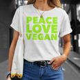 Peace Loveegan クール ベジタリアンとビーガン Tシャツ 彼女への贈り物
