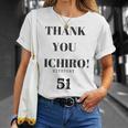 Thank You Ichiro Hitstory 51 外野手 野球選手 Tシャツ 彼女への贈り物