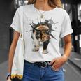 その壁を打ち破れ 三毛猫 福猫 面白 Tシャツ 彼女への贈り物
