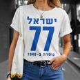 イスラエル 77 ヘブライ語ヨム・ハーツマウト イスラエル独立記念日 Tシャツ 彼女への贈り物