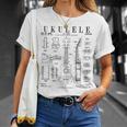 ウクレレ楽器 ウケ ヴィンテージ 特許 図面 プリント Tシャツ 彼女への贈り物