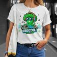 クールなブロッコリーdjミュージックパーティーバイブ面白いデザイン。 Tシャツ 彼女への贈り物