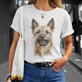 ケアンテリア 犬 グラフィック ペット アートワーク ケアンテリア Tシャツ 彼女への贈り物