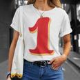 タイポグラフィ 第1番 数字 1 Tシャツ 彼女への贈り物