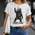 パパベア グリズリーベア ロックジェスチャー クールなパパ グリズリーベア Tシャツ 彼女への贈り物